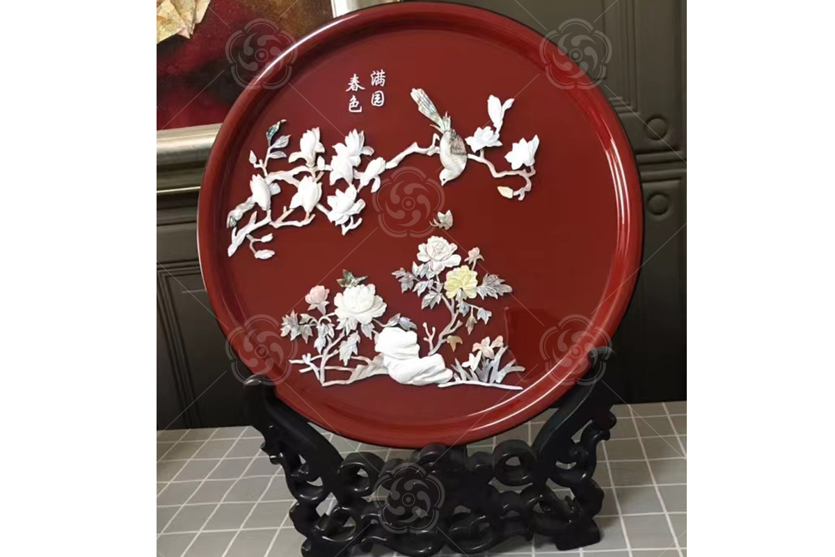 寶螺鑲嵌《滿園春色》